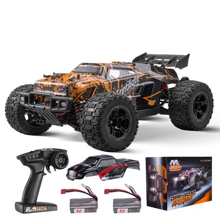 Remote Control Car, 1:10 Scale RC Car for Kids, All Terrain 4WD Off-Road Truck with 45° Wheelie & Adjustable Speed, 50 km/h High-Speed Hobby RC Racing Car Toy, Ideal Gift for 8+ Year Kids, IPX4