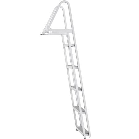 Removable Dock Ladder 5 Steps, 350 lbs Load Capacity, Pontoon Boat Ladder with 4'' Wide Step & Nonslip Design for Ship/Lake/Pool/Marine Boarding