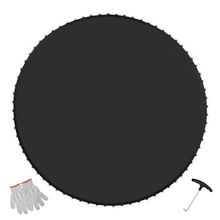 Replacement Trampoline Mat, Jumping Mat Fits 15ft Frame, Universal Jumping Mat for 15ft Round Trampoline, Reinforce UV-Resistant Mat with Spring Tool & Durable V-Rings, Fit 6.5" Spring Length