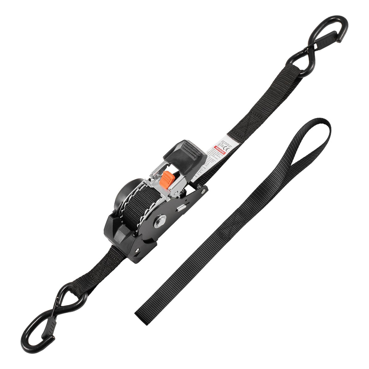 Retractable Ratchet Straps, 1 in x 10 ft, Tie Down Straps with S Hooks, 1200 lbs Break Strength, 4 Soft Loops, Tie Down Ratcheting for Moving, Trailers, Motorcycles, Kayaks, Car Roof, 4 Pack