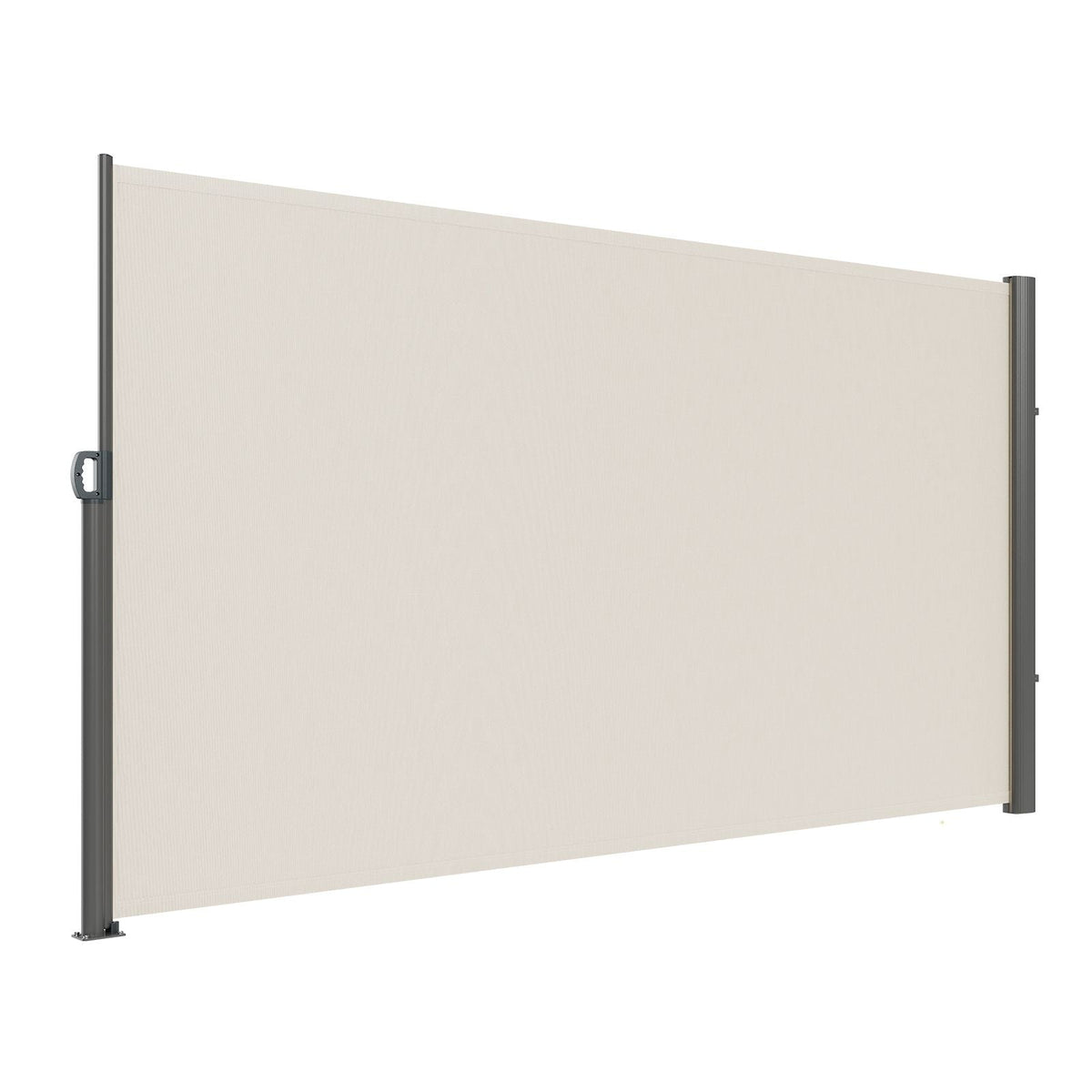 Retractable Side Awning, 71''x 118'' Aluminum Outdoor Privacy Screen, 280g Polyester Water-proof Retractable Patio Screen, UV 30+ Room Divider Wind Screen for Patio, Backyard, Balcony, Beige