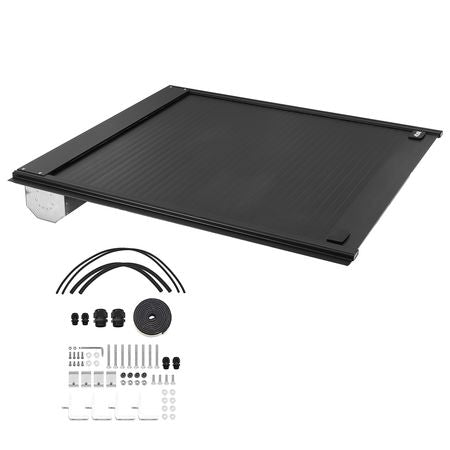 Retractable Tonneau Cover, 5.5 ft Hard Retractable Tonneau Cover with Built-in Drainage Pipe for 2009-2024 Ford F-150 Crew Cab , Customized Hard Tonneau Cover with Double-Lock & T-Slot