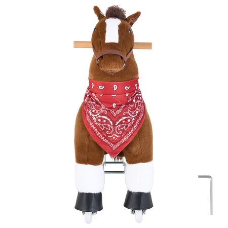 Ride On Horse, Riding Pony Toys for Kids, No Battery Required, Smooth Wheels with Anti-Roll Stop Ring, Upgraded Raised Seat, Handles, Pedals, 110 lbs Max Load Capacity for Ages 3-8