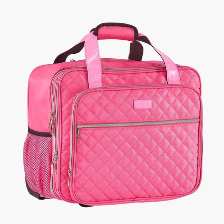 Rolling Laptop Bag, Fits Up to 17.3 Inch Laptop, Wheeled Briefcase, Roller Computer Tote Bag with 2 Fixed Wheels & Telescoping Handle, Laptop Case for Work Travel Business Office, Red