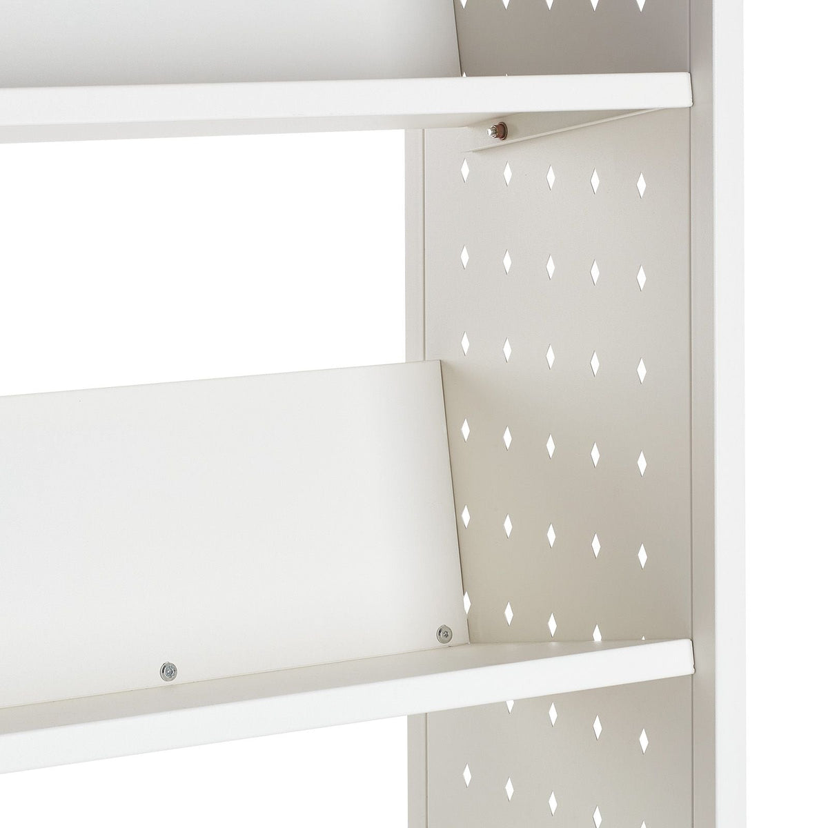 Rolling Library Book Cart, 330 lbs Capacity, 30.3 x 15 x 48.0-Inch Library Cart, Single Sided V-Shaped Shelves with 3-Inch Lockable Wheels, Book Truck for Home Shelves Office and School, White