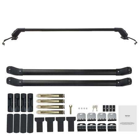 Roof Rack Cross Bars, Aluminum Roof Rack Crossbars, Fit Roof without Side Rail, 155 lbs Load Capacity, Adjustable Bare Roof Crossbars with Locks, for SUVs, Sedans, and Vans