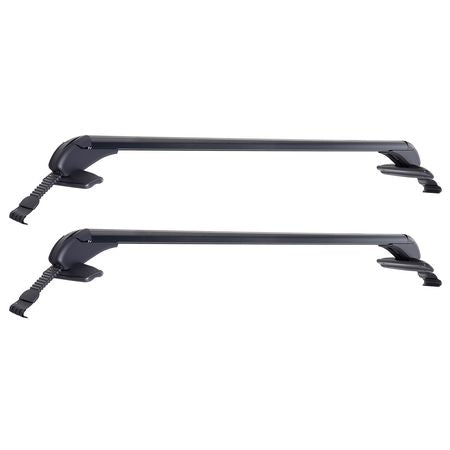 Roof Rack Cross Bars, Universal Fit for Naked Roofs Without Raised Rails/Flush Rail/Black Moldings, 165 LBS Capacity, Lockable Heavy Duty Aluminum Crossbar Racks Roof Rail Rooftop Luggage Canoe