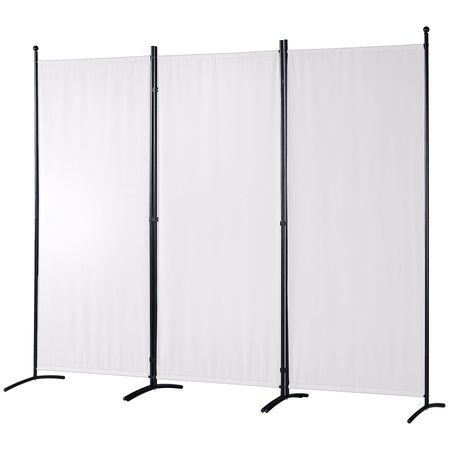 Room Divider, 6.1 ft Room Dividers and Folding Privacy Screens (3-panel), Fabric Partition Room Dividers for Office, Bedroom, Dining Room, Study, Freestanding, White