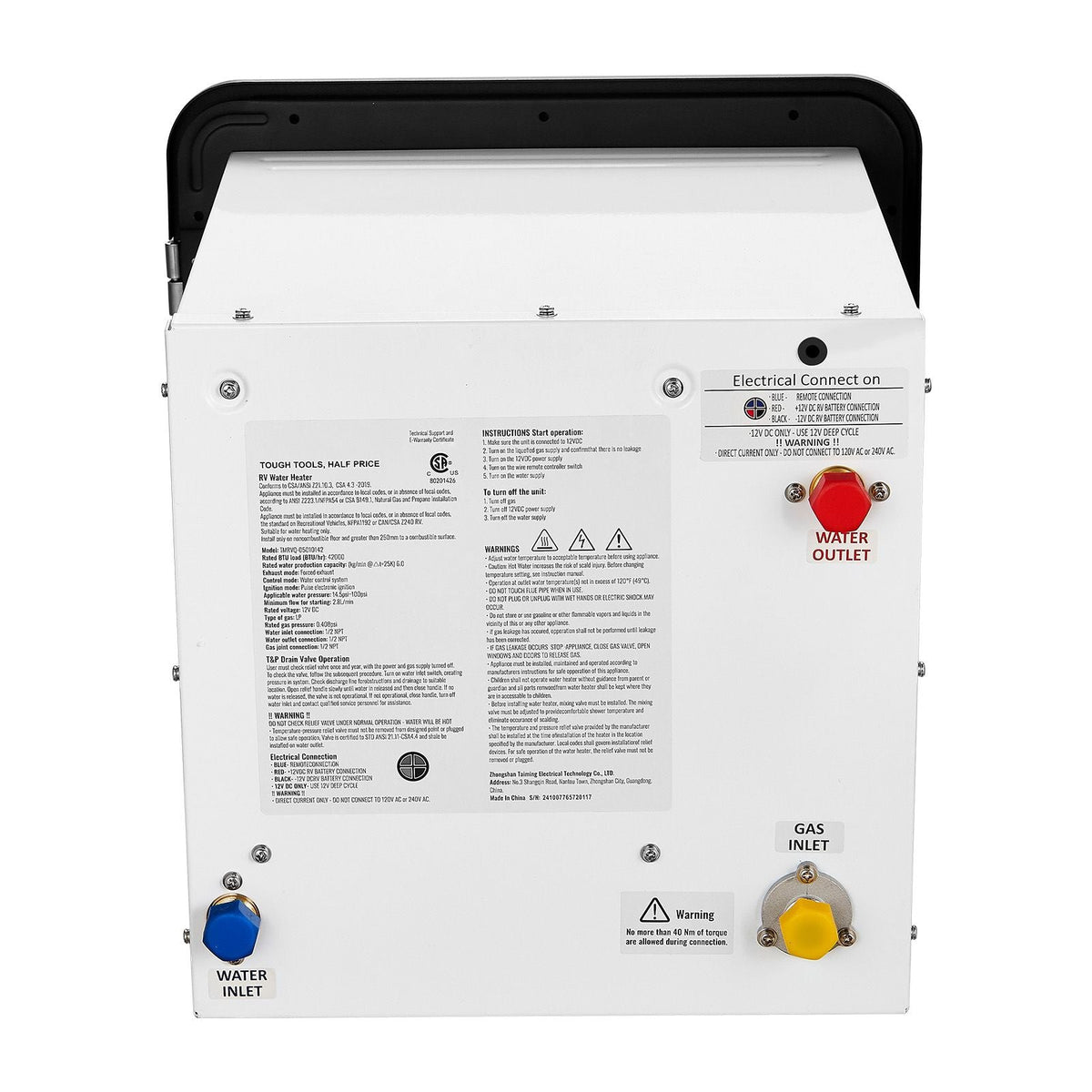 RV Tankless Water Heater, Instant Shower with 15 x 15 inches Black Door and Remote Controller, 42000BTU Optimized Comfort Performance Hot Water, Ideal for RVers' Family Everyday Use, Black