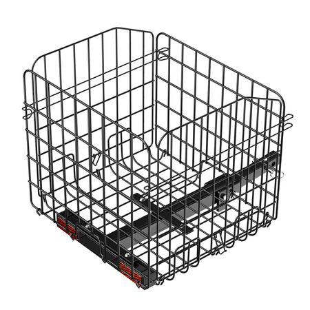 Scooter Rear Basket, Folding Metal Wire Basket, Heavy Duty & Spacious Cargo Basket, Works with 1-inch Receiver, Compatible with Most Golden, Drive & Pride Mobility Scooter
