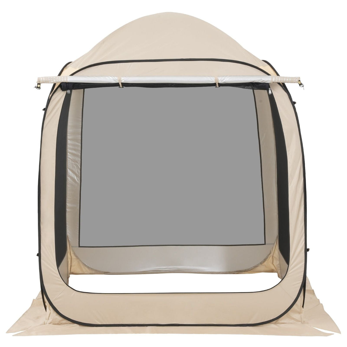 Screen House Tent, 6 x 6 ft, 4-6 Person Pop Up Screen Tent with Extended Awning, Portable Screened in Canopy with Carry Bag, Netting Sides, for Patio, Backyard, and Outdoor Activities, Beige