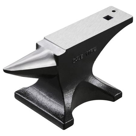 Single Horn Anvil, 25lbs Cast Steel Anvil, High Hardness Rugged Round Horn Anvil for Blacksmiths, with Stable Base, Metal Working Tool for Metal Bending, Shaping, Twisting, Craft Projects