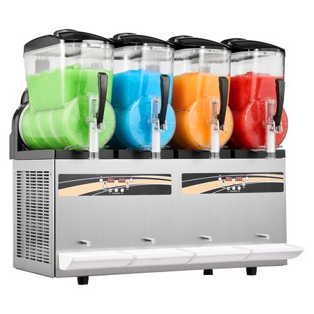 Slushie Machine, 12L/3.17Gal x 4 Tank Commercial Slushy Maker, Frozen Drink Maker with Self-Cleaning, Margarita Machine for Restaurants Bars Party for Slushie, Margaritas, Milkshake & More