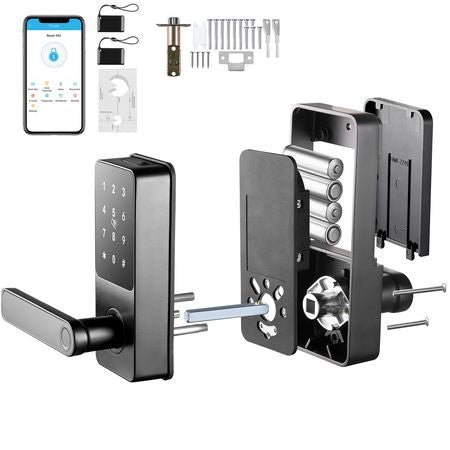 Smart Lock, 5-in-1 Smart Door Knob, Fingerprint Deadbolt with App Control, Bluetooth Smart Lock, Keyless Entry Door Lock with Handle, Biometric Door Lock, Keypad Digital Door Lock for Front Door