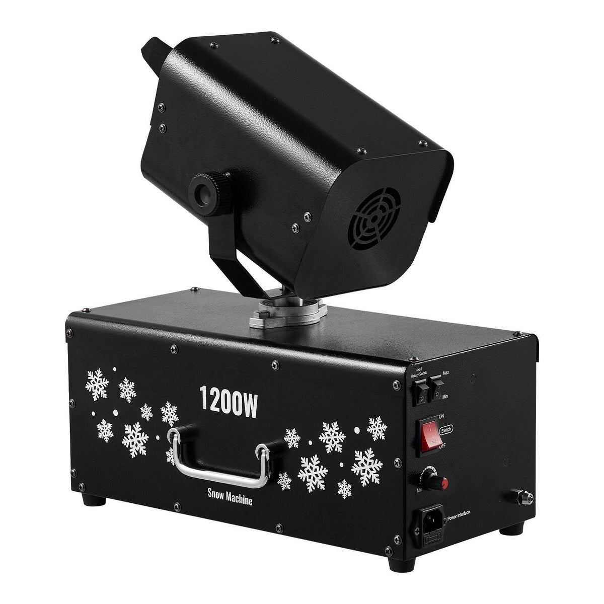 Snow Machine, 1200W 90° Shaking Head Snow Maker with Wireless Remote Control, High Output Snowmaking Machine Coverage up to 12 m² for Christmas Wedding Parties Stage Snowflake Effect