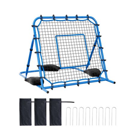 Soccer Rebounder Net, Quick-Switch Angle Soccer Goal Rebounder for Control, Passing Practice, Heavy-Duty Iron Frame & PE Net, Easy Setup Ball Training Equipment for Teens&Adults,3.7 x 3.7 ft