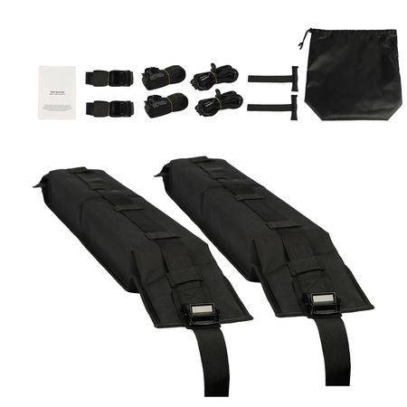 Soft Roof Rack Pads, 31.5" Universal Car Roof Rack Pad, 176LBS Load Capacity Luggage Kayak Carrier with 4 Tie-Down Straps, 2 Quick Loop Straps & Storage Bag for SUP Canoe Snowboard Paddle Board