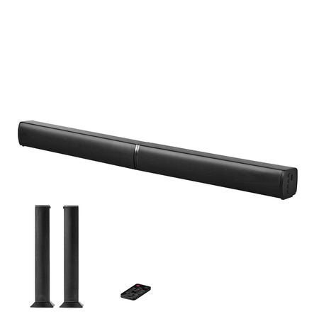 Sound Bar for Smart TV, 2.0 Channel, 32-Inch 2 in 1 Detachable Soundbar TV Speakers, with Bluetooth HDMI AUX USB Connection, Remote Control, 80W Surround Sound System, for Home Theater Audio