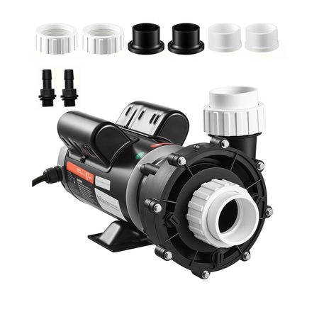 SPA Pump 2.5HP Hot Tub Pump 2 Speed 48 Frame with 1.5" & 2" Port, 230V, 175 GPM High Speed & 66 GPM Low Speed, 90° Rotational Interface, SPA Bath Water Circulation, Compatible with OEM Models