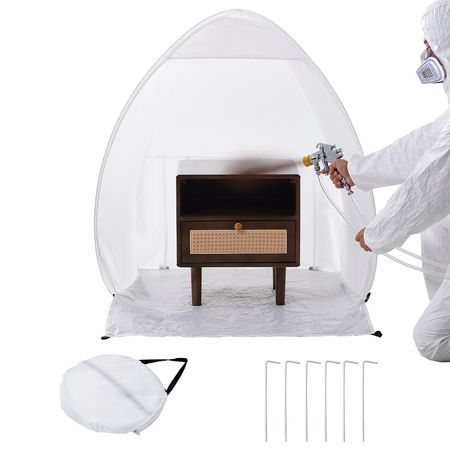 Spray Paint Shelter, 40 x 35 x 40 in Pop-Up Portable Spray Paint Tent with Built-In Floor, Exhaust Window and Storage Bag, Foldable Paint Booth for Furniture, DIY Hobby Tool Painting Station