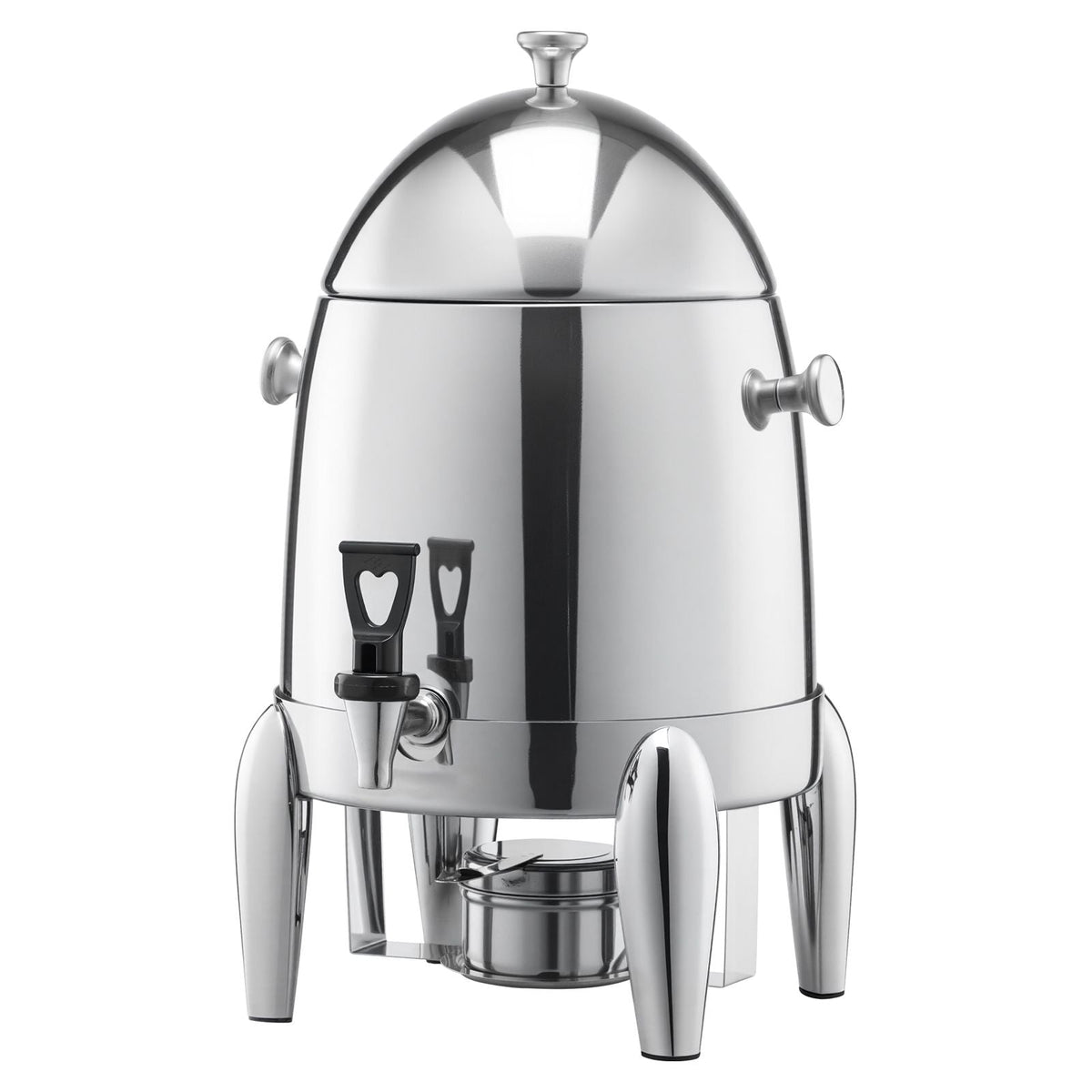 Stainless Steel Beverage Dispenser, 2.7 Gallon Drink Dispenser with Alcohol Burner, Hot & Cold Drink Dispensers for Coffee Tea Hot Water, with Spigot Ice Tube, for Restaurants, Hotels, Parties