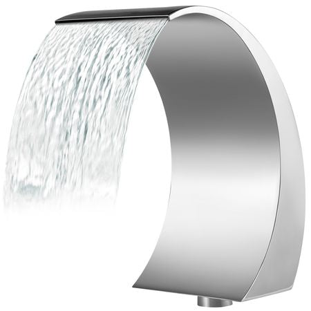 Stainless Steel Pool Fountain 17.7 x 11.8 x 23.6 inches Pool Fountain Silver Pool Fountains for In Ground Pools Garden Outdoor Waterfalls Sheer Descent Pond Water Feature