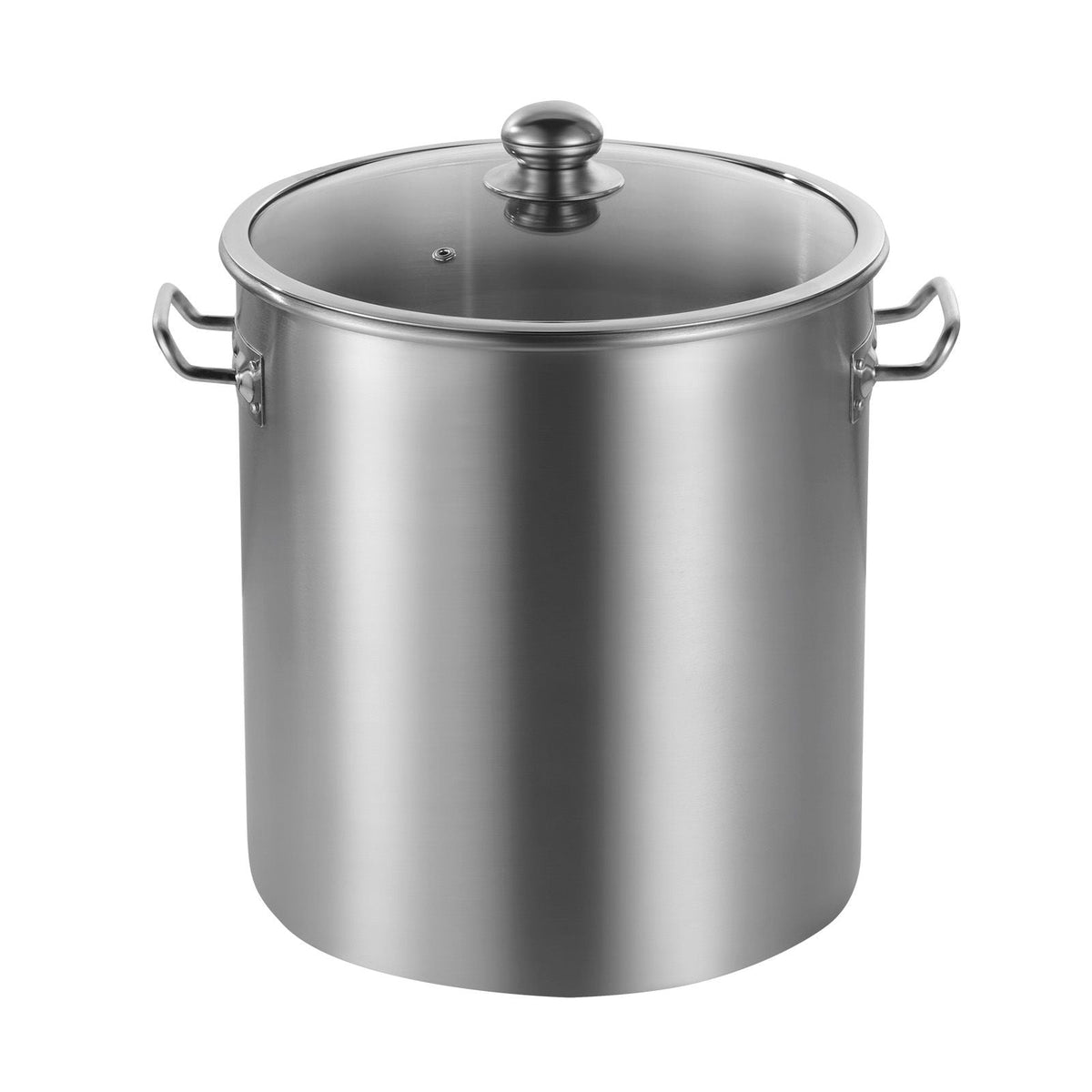 Stainless Steel Stockpot, 24 Quart Cooking Pots, Cookware Sauce Pot with Lid, and Handle, Heavy Duty Commercial Grade Stock Pot, Sanding Treatment, for Steaming Boiling or Frying Silver