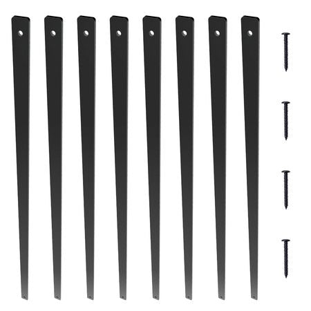 Staircase Metal Balusters, 29.5'' x 1'' Flat Aluminum Alloy Decorative Banister Spindles, 51 Pack Deck Baluster with Screws, Classic Hollow Deck Railing Satin Black Powder Coated for Porch
