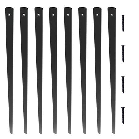 Staircase Metal Balusters, 32.28" x 1" x 0.2" Flat Aluminum Alloy Decorative Banister Spindles, 51 Pack Deck Baluster with Screws, Classic Hollow Deck Railing Satin Black Powder Coated for Porch