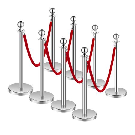 Stanchions and Velvet Ropes 8Pcs, Hollow Base with Stainless Steel Post, 4 Red Velvet Ropes and Posts, Crowd Control Barriers Silver Stanchions, Red Carpet Runner Poles for Party Supplies