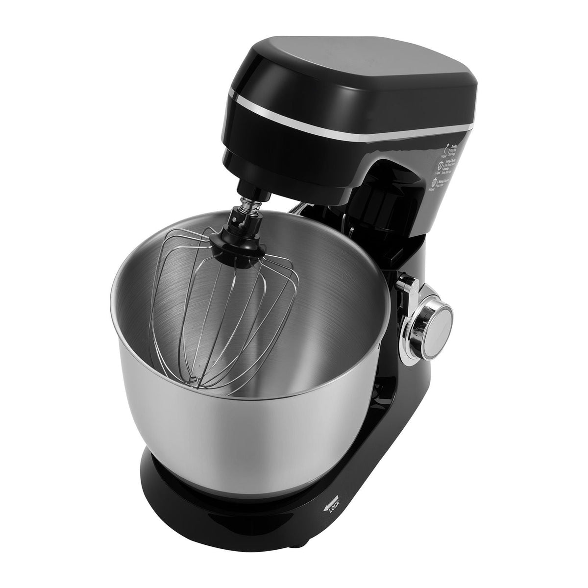 Stand Mixer, 5.3QT + 4.4QT Two Stainless Steel Bowls, 10+P Speeds Tilt-head Food Mixer, Kitchen Mixer with Dough Hook, Wire Whip, Beater, Scraper, Household Stand Mixer for Baking Mixing, Black