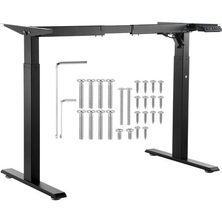 Standing Desk Frame, Adjustable 27.6-46.1 inch Height & 35.4-53.2 inch Length Electric Stand Up Computer Desk Legs, Ergonomic DIY Workstation Base for Home and Office (Black Frame Only)