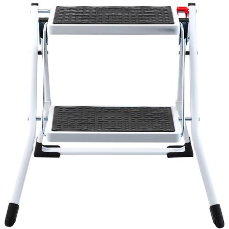 Step Ladder 2-Step 330lbs Capacity, Ergonomic Folding Steel Step Stool with Wide Anti-Slip Pedal, Sturdy Step Stool for Adults Toddlers, Multi-Use for Household, Kitchen, Office, RVs