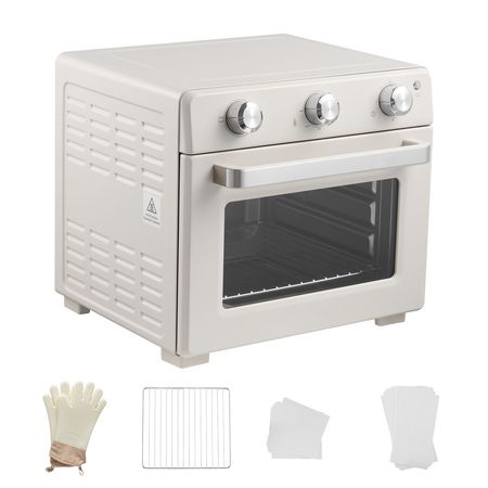 Sublimation Oven Machine, 26 Qt, Fits 40oz Tumblers, with 50 Shrink Films, 1 Tape and 2 Heat Gloves, 360° Turbo Convection for Sublimation Blank Tumblers, Mugs, Bowls, Off-White