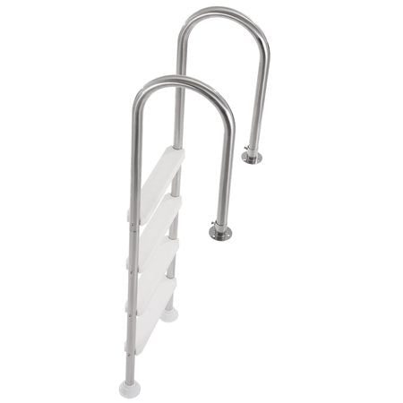 Swimming Pool Ladder, 4-Step Double Handrails Stairs with Non-slip Heavy Duty Steps, Stainless Steel Load Capacity 265 lbs, for 54 In Inground Pools with Mounted Deck Board Indoor & Outdoor