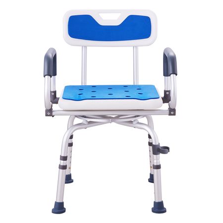 Swivel Shower Chair 360 Degree, Adjustable Shower Seat with Pivoting Arms for Inside Showers or Tubs, Non-Slip Rotating Bathtub Shower Chair for Elderly Disabled Injured, 400LBS Capacity