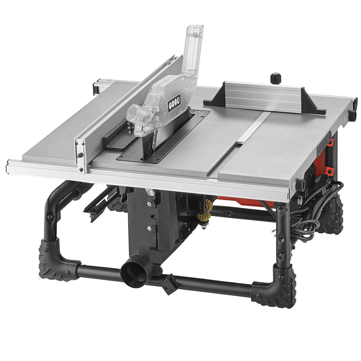 Table Saw for Jobsite, 10-inch 15-Amp, 25-in Max Rip Capacity, Cutting Speed up to 4500RPM, 40T Blade, Portable Compact Tablesaw with Sliding Miter Gauge for DIY Woodworking and Furniture Making