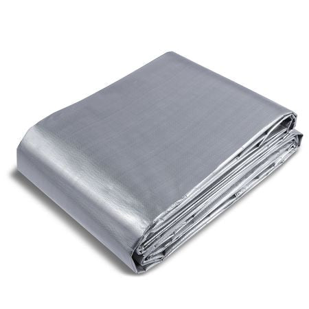 Tarp Heavy Duty Waterproof 20x30 ft, Plastic Poly Tarp Cover 10 Mil, Multi Purpose Tear UV and Temperature Resistant Outdoor Tarpaulin with High Durability Reinforced Grommets (Silver/Brown)