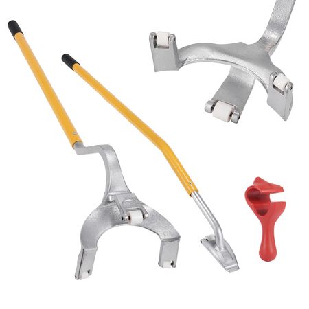 Tire Mount Demount Tool, 22.5-24.5 inch Manual Steel Tire Changer Mount Demount Removal Tool, with Extra bead holder, Tubeless Truck Bead Breaker, 3 PCS Tire Changing Tools, Orange