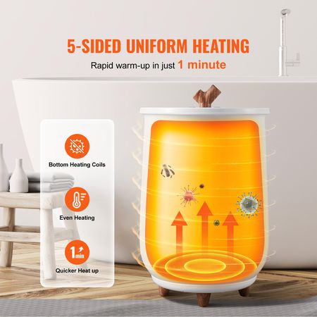 Towel Warmers for Bathroom, Towel Warmer Bucket Auto Shut Off for Spa Fits up to 3 Oversized Bath Towels, Blankets, Clothes, Bathrobes, PJ's and More