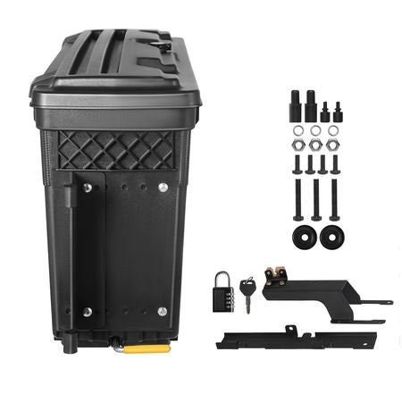 Truck Bed Storage Box, Lockable Swing Case with Password Padlock, 6.6 Gal/25 L ABS Wheel Well Tool Box, Waterproof and Durable, Compatible with Ford F-150 2015-2021, Drivers Side(Left)