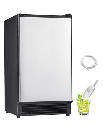 Undercounter Built-in Ice Maker, 25 Lbs/Day Under Counter Ice Maker Machine with Reversible Door Stainless Steel, Freestanding Ice Maker for Commercial Home Kitchen, No Drain Required