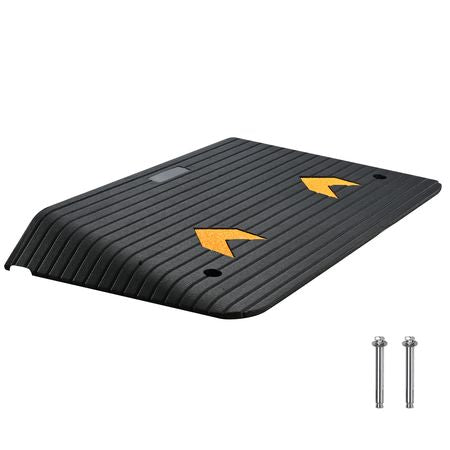 Upgraded Rubber Threshold Ramp, 3.5" Rise Door Ramp with 1 Channel, Natural Rubber Car Ramp with Non-Slip Textured Surface, 33069 lbs Load Capacity Curb Ramp for Wheelchair and Scooter