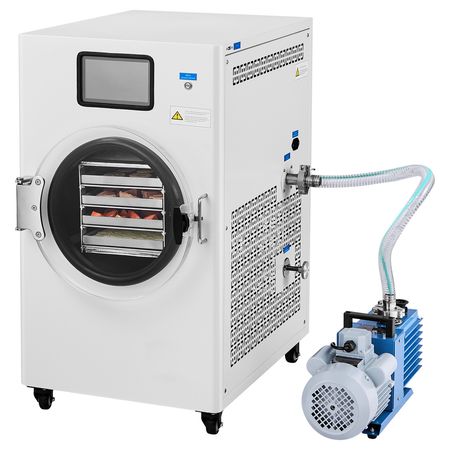 Vacuum Freeze Dryer Machine, 8.8-13.2 LBS/Batch Food Freeze Drying Machine with 4-Layer Trays, Vacuum Pump, Adjustable Timer and Temperature Control, for Fruits Vegetables Meat, White