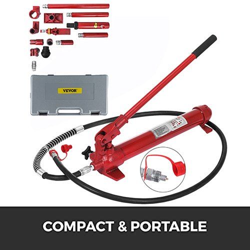 10Ton Power Hydraulic Jack Holder Bodywork Repair Kit for Auto Car Repair Tool with 2M Hose Lift Ram Portable