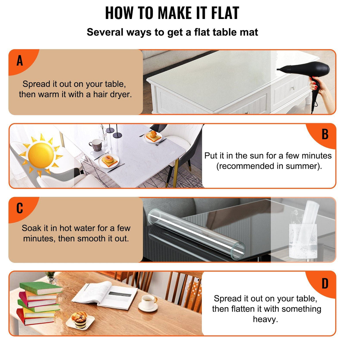 110 x 46 Inch Clear Table Cover Protector, 2mm Thick Clear Desk Protector Table Pads, Plastic Tablecloth Table Protector for Dining Room Table