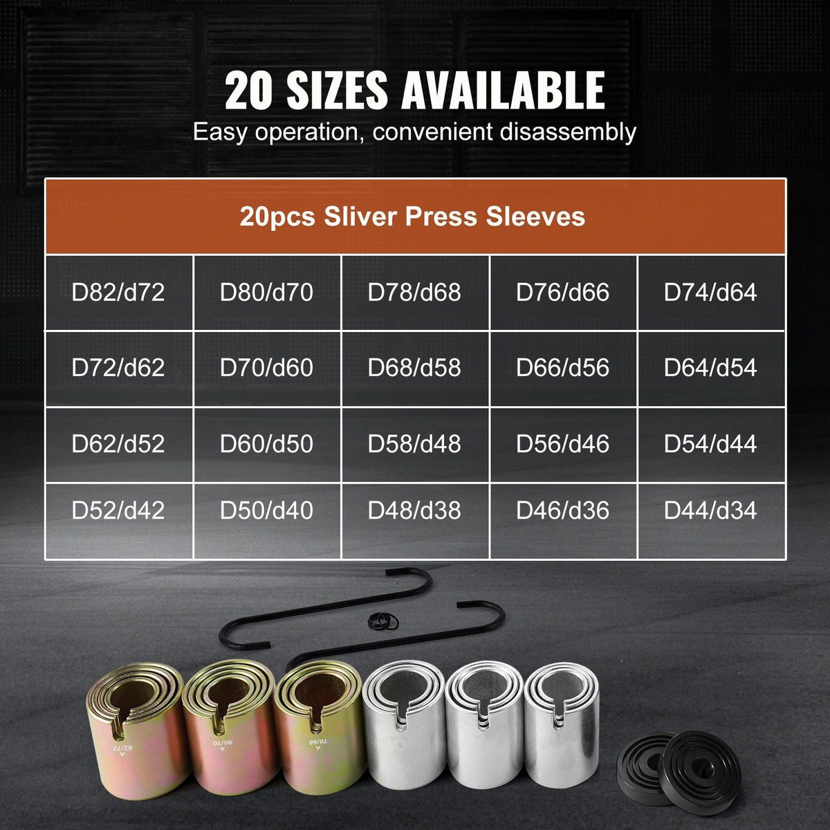26 PCS Pull and Press Sleeve Kit Steel Bush Bearing Removal Installation