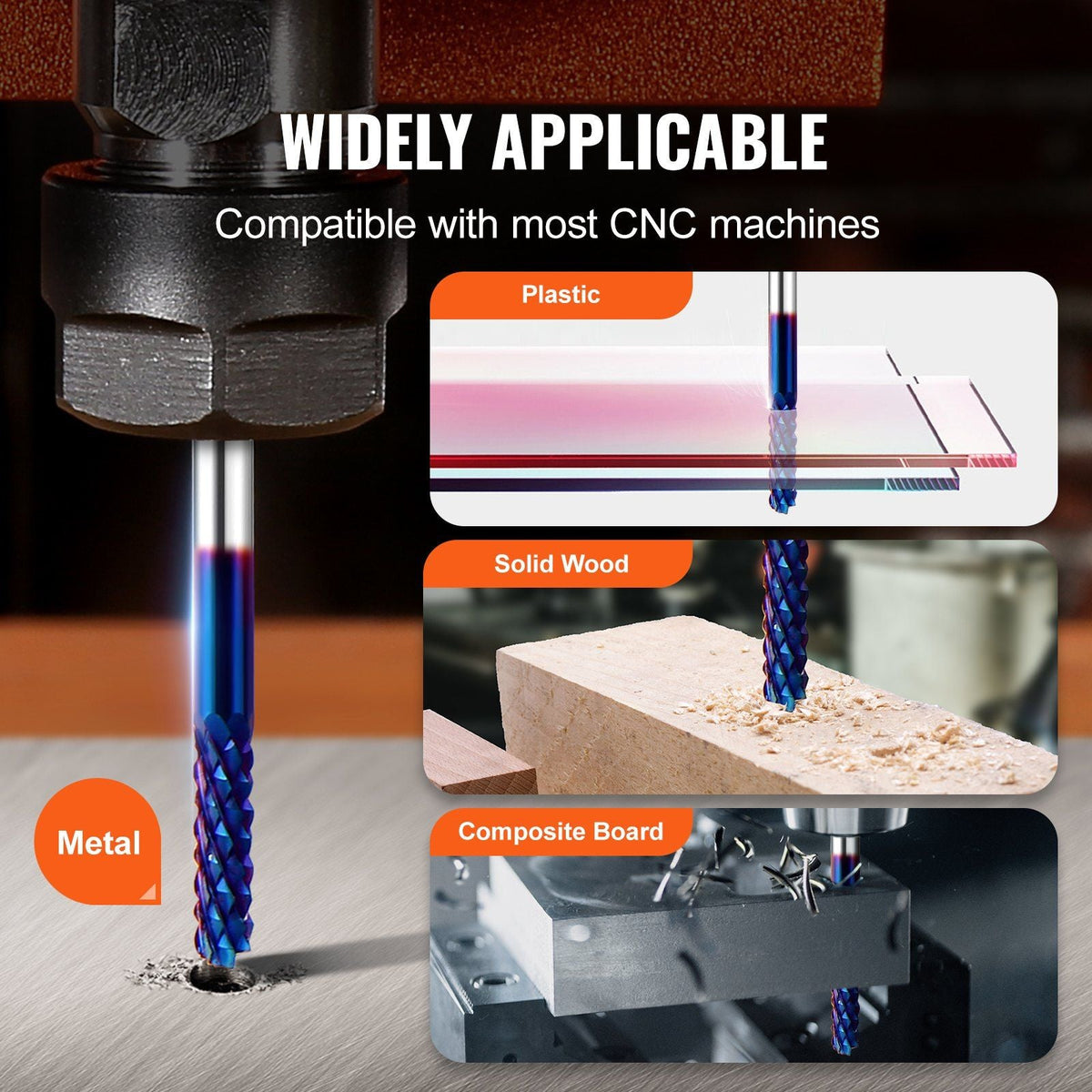 40pcs End Mills CNC Router Bits, 1/8" Shank, CNC Cutter Milling Carving Bit Set, Including 2-Flute Flat Nose & Ball Nose End Mill, Nano Blue Coat & Titanium Coat CNC Bits, for Milling Machine