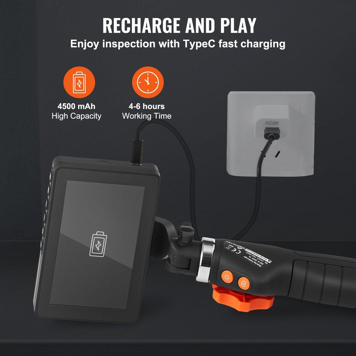 Articulating Borescope Camera with Light, Two-Way Articulated Endoscope Inspection Camera with 6.4mm Tiny Lens, 5" IPS 1080P HD Screen, 8X Zoom, 8 LED Light Snake Camera for Automotive, Plumbing