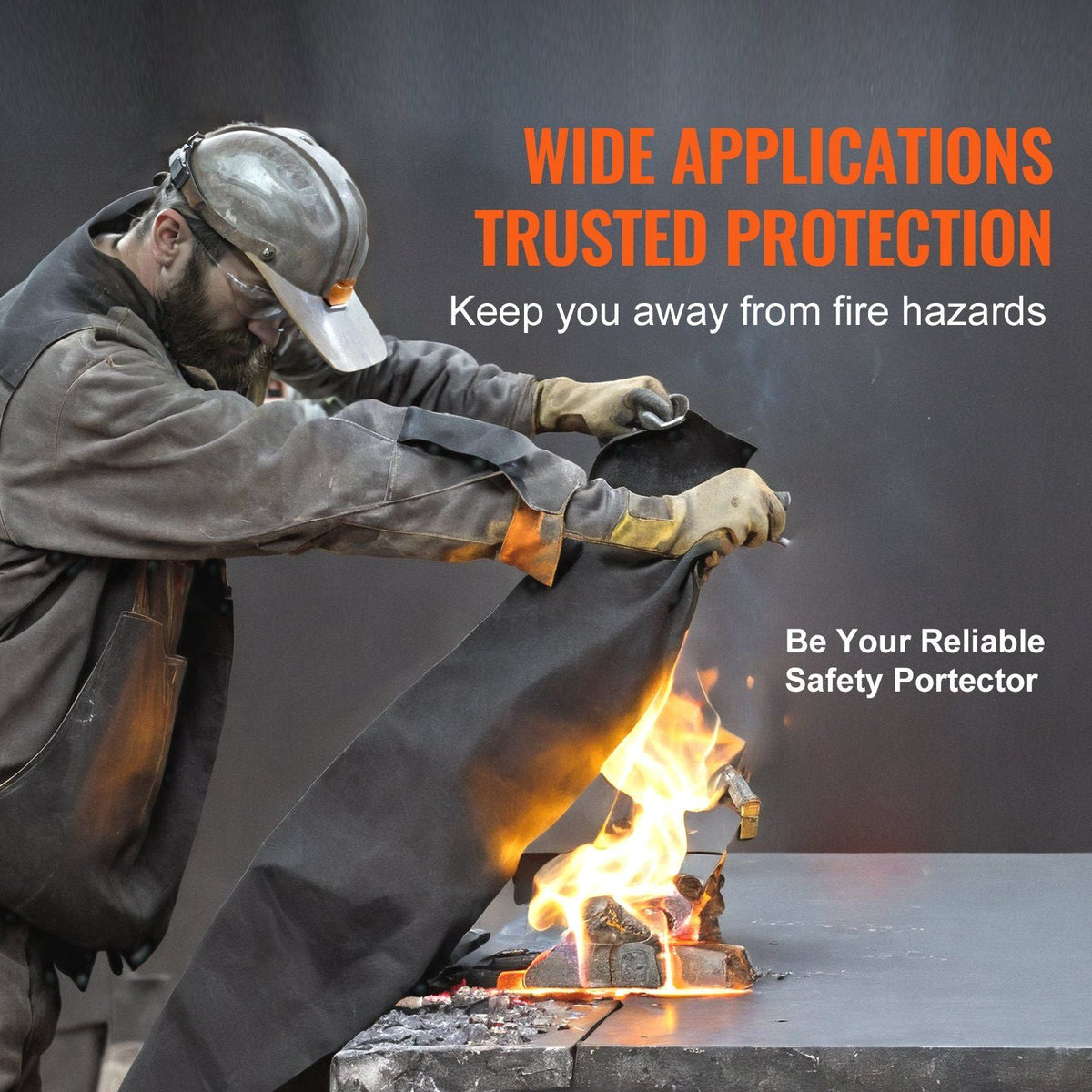 Carbon Felt Welding Blanket 6 Pack, 21" x 20" Flame Retardant Welding Blankets, Up To 1800°F Heat Resistant Blanket Set, Cuttable Carbon Fiber Fire Retardant Insulation Welding Mat Pad